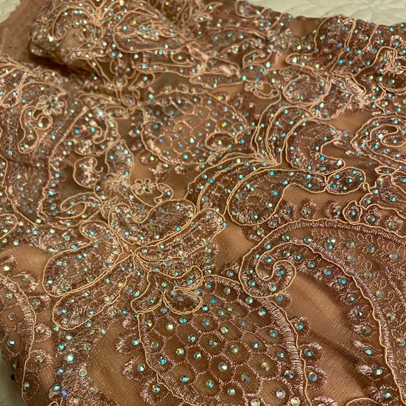 Pink Mermaid Style Rhinestone Prom Dress - Picture 6 of 10